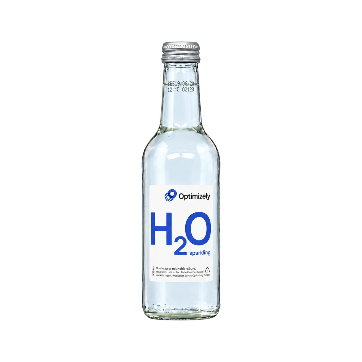 Water Concepts - Glass water bottle with logo and label