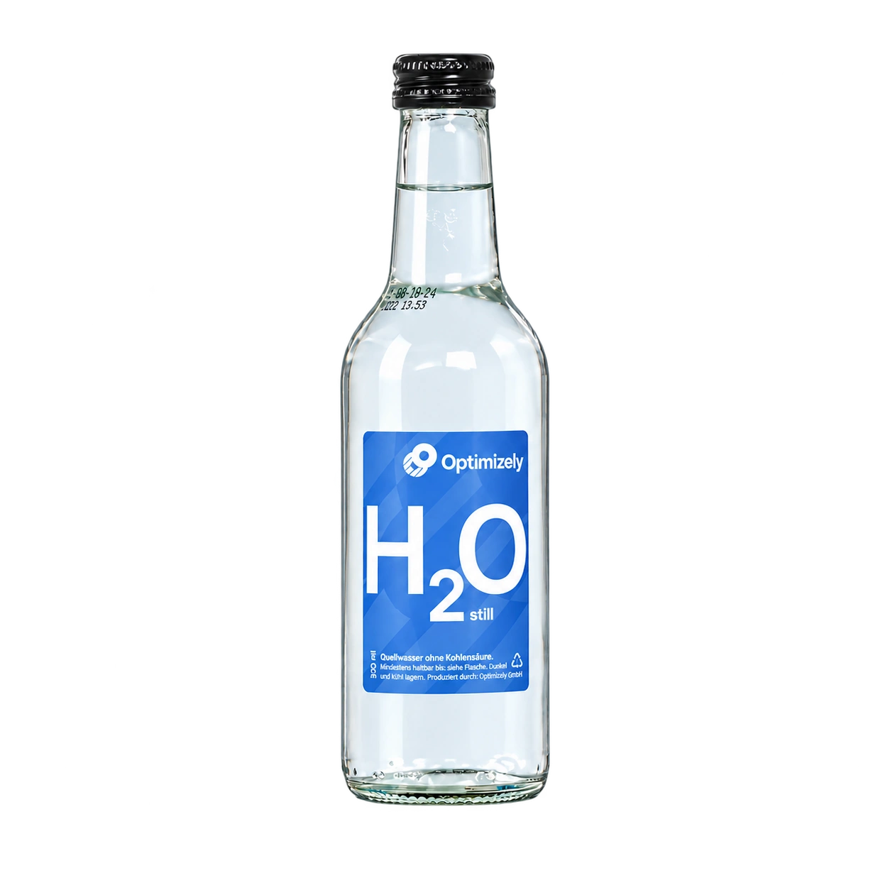 Water Concepts - Glass water bottle with logo and label