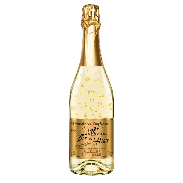Water Concepts - Bottle of Sekt Gold wine with logo and label
