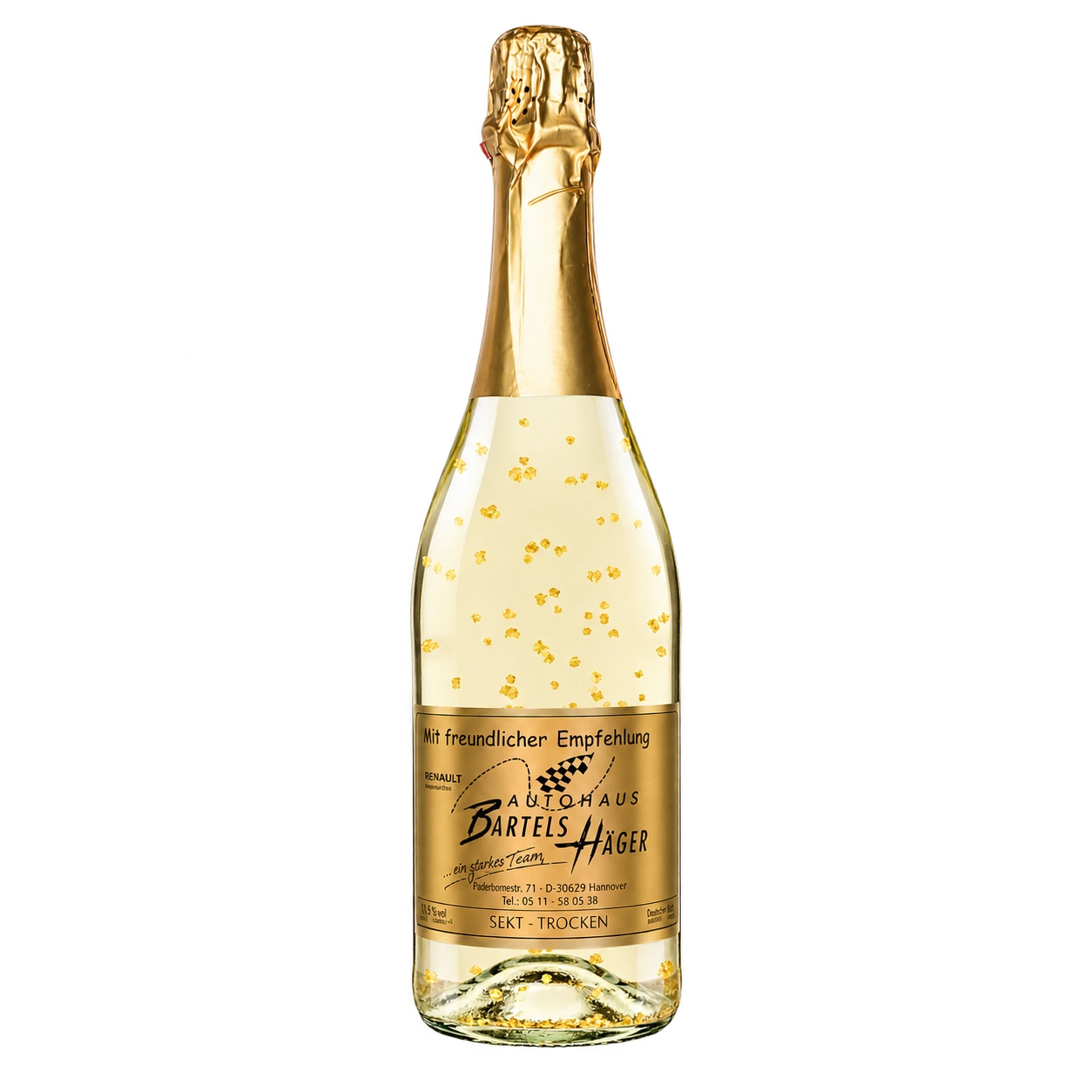 Water Concepts - Bottle of Sekt Gold wine with logo and label