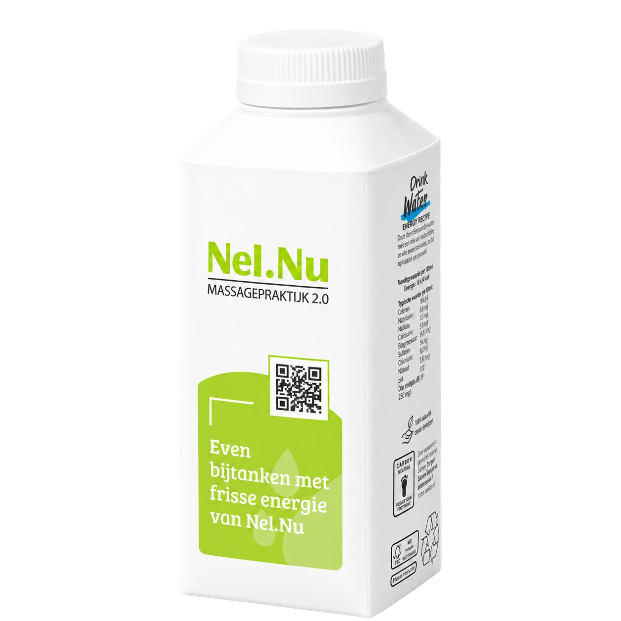 Water Concepts - Cardboard water bottle with logo and print