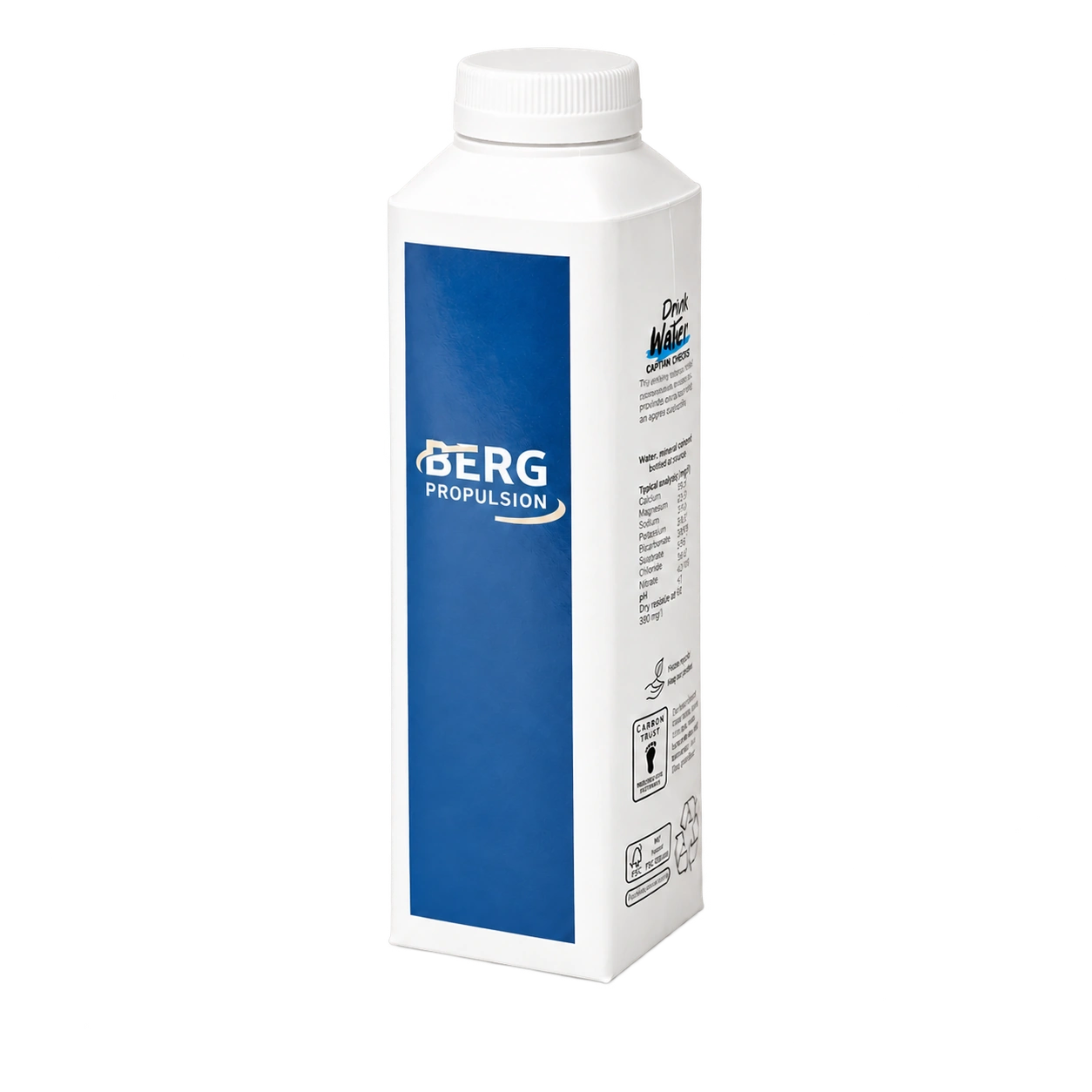 Water Concepts - cardboard water bottle with logo and print