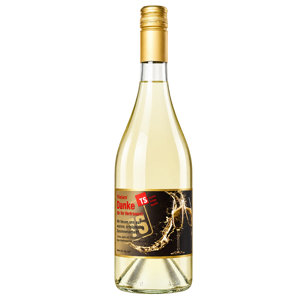 Water Concepts - Bottle of Secco Vino Frizzante wine with logo and label